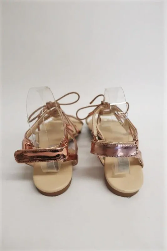 Stella McCartney Sandales Lucy Star Rose Gold Métallisé Simili Cuir Taille 38.5