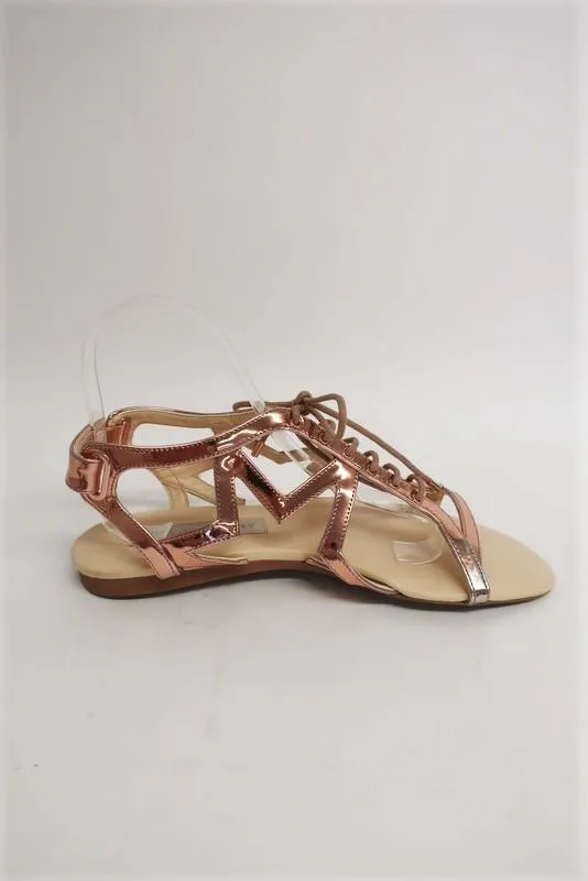 Stella McCartney Sandales Lucy Star Rose Gold Métallisé Simili Cuir Taille 38.5