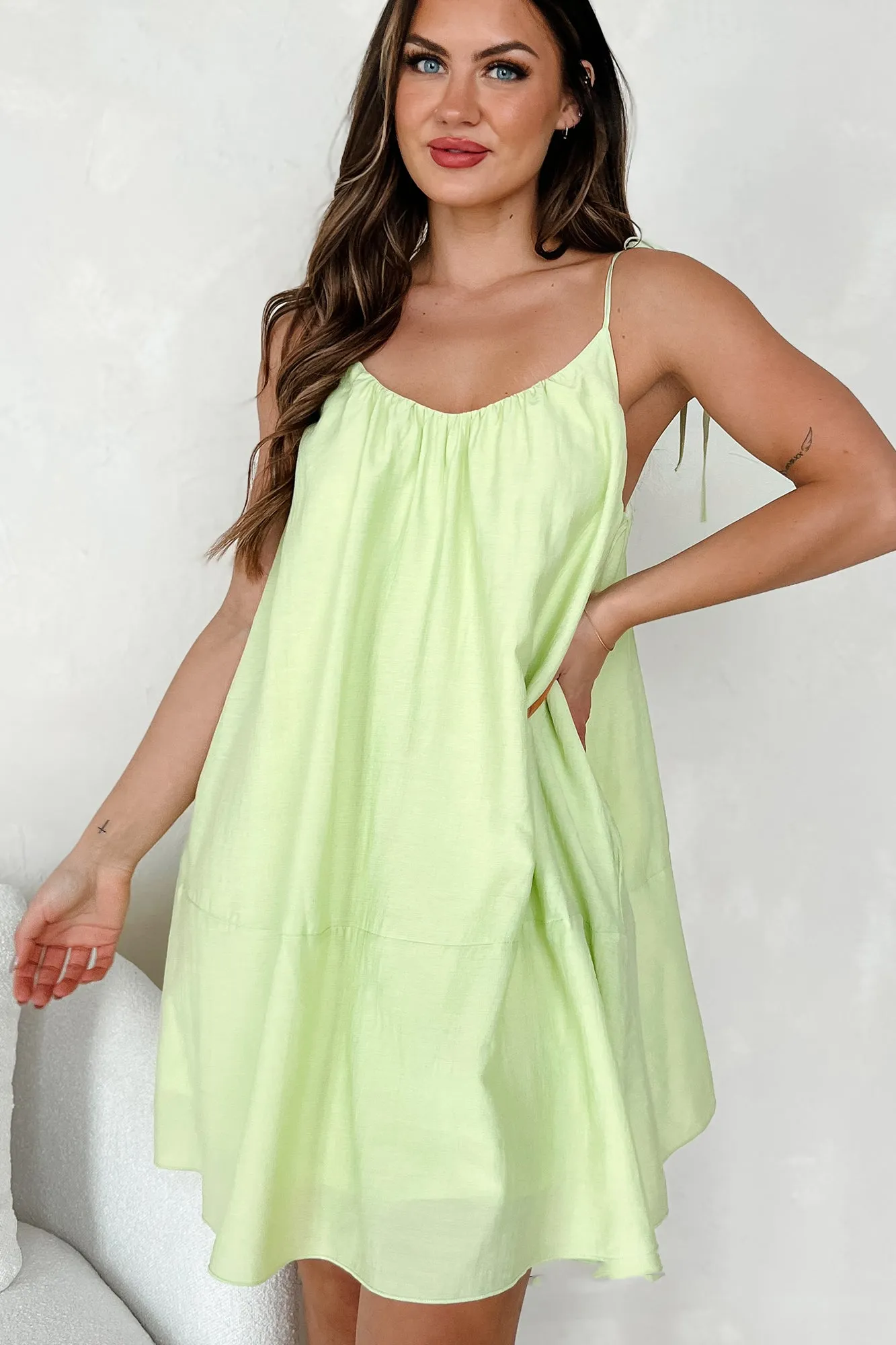 Robe mini à liens bain de soleil (Melon)