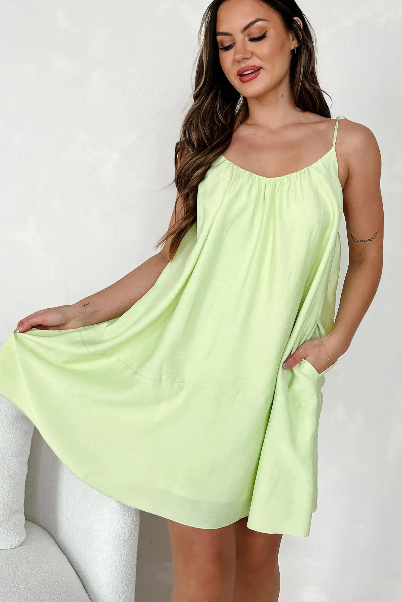 Robe mini à liens bain de soleil (Melon)
