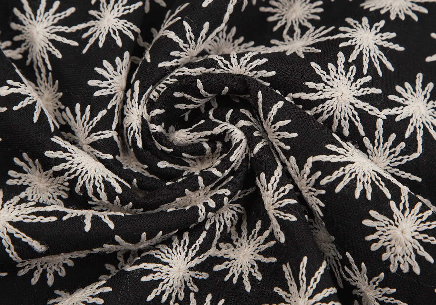 Sybilla Spain. Robe en Coton Noir Brodée