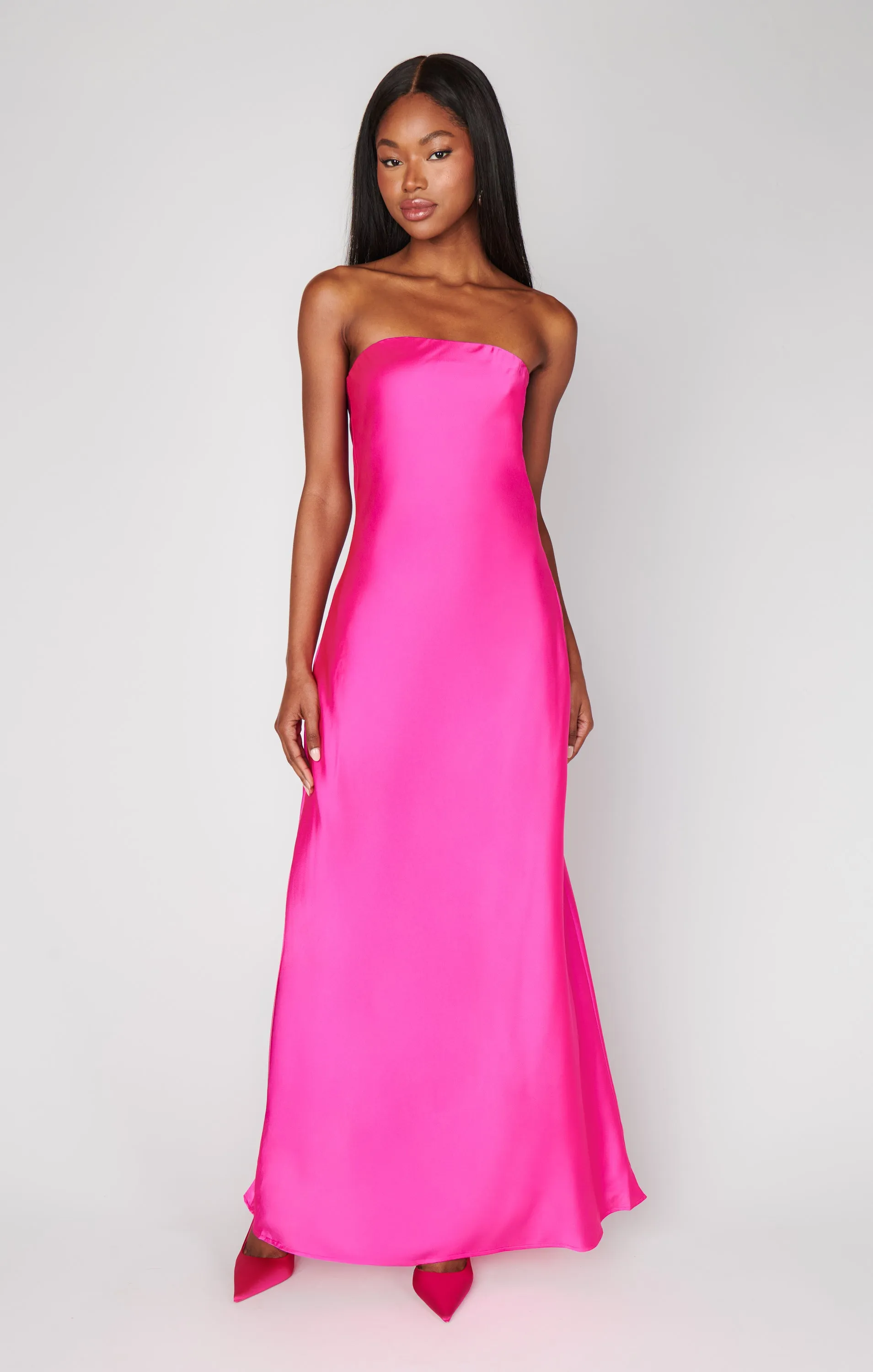 Robe tube Taylor ~ Satin luxe rose vif