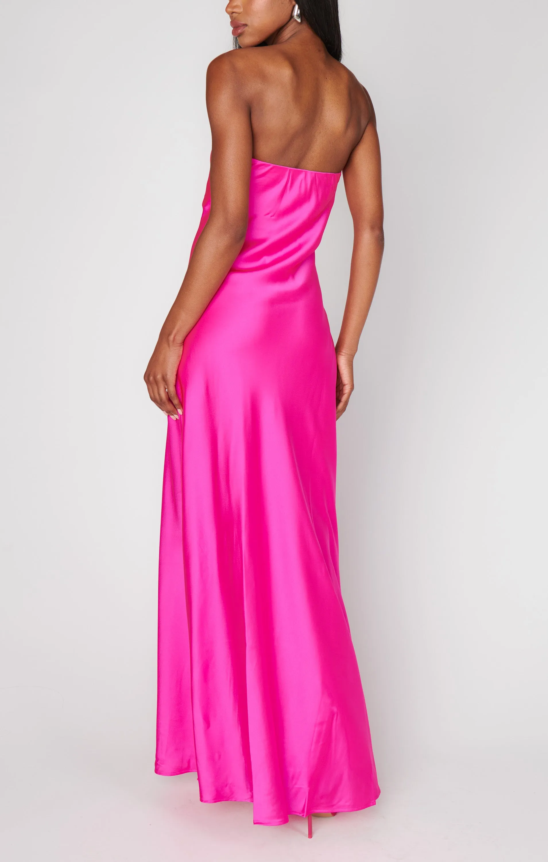 Robe tube Taylor ~ Satin luxe rose vif