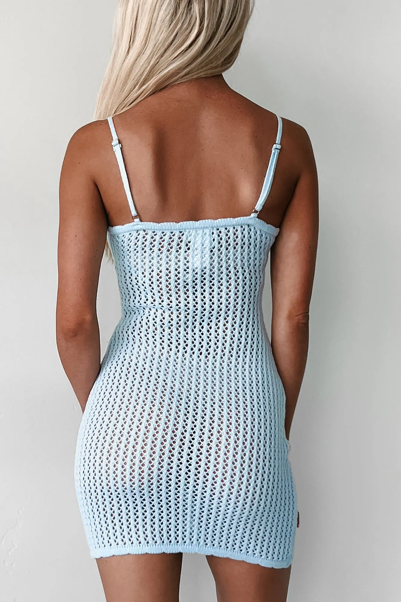Robe crochet mini Tropical Travels (Ciel)