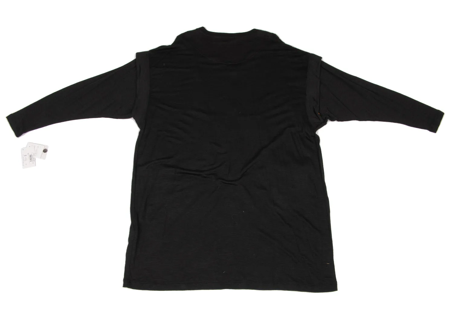 TSUMORI CHISATO JAPAN. NEUF. AVEC ÉTIQUETTES. Robe en laine et rayonne noire à boutons
