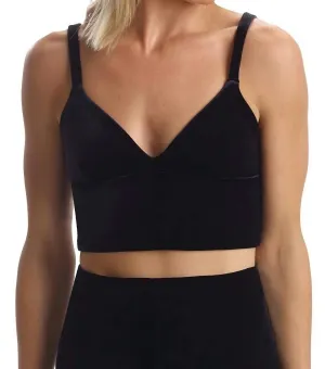Bralette Longue en Velours Noir