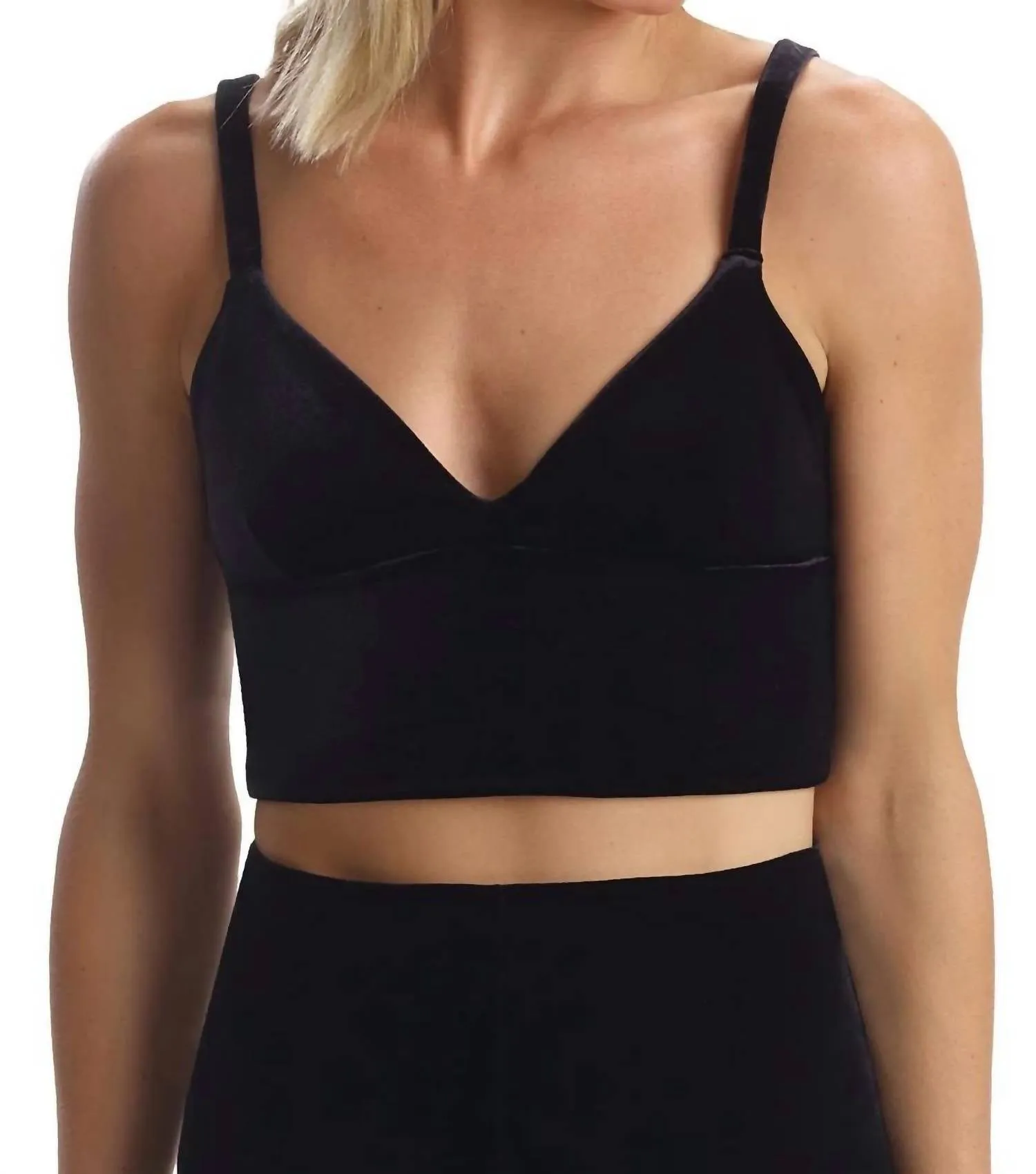 Bralette Longue en Velours Noir