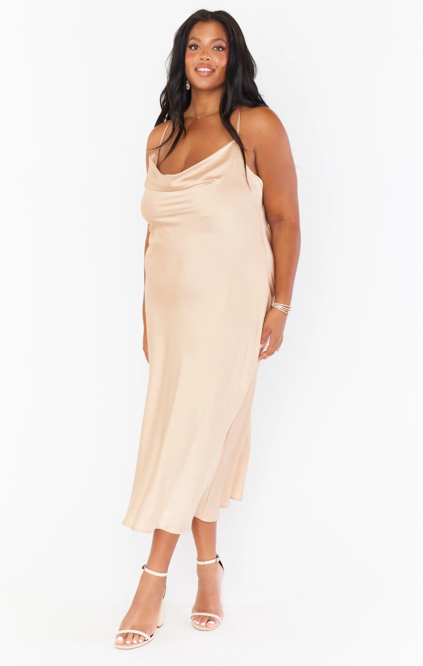 Robe Capuche Verona ~ Satin Luxe Champagne