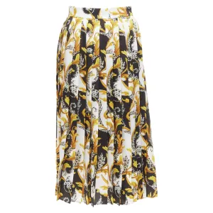 Jupe plissée à haute fente avec motif Barocco Acanthus Versace