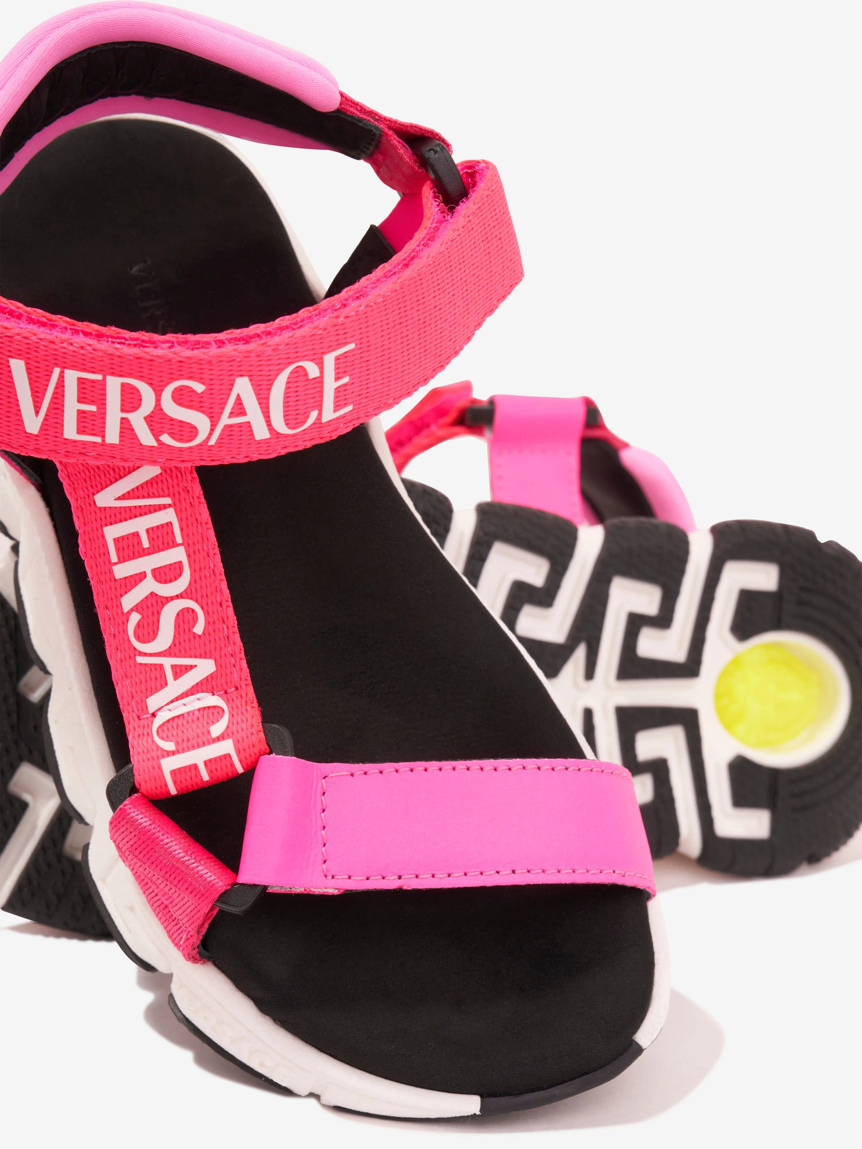 Sandales à lanières logo Versace Girls en rose