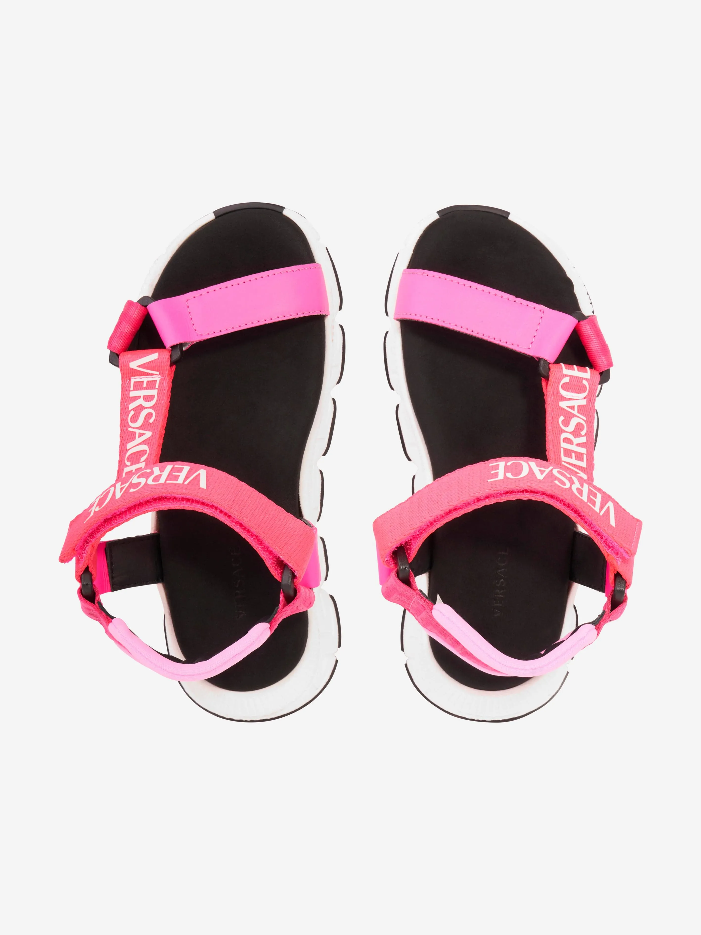 Sandales à lanières logo Versace Girls en rose