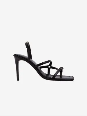Sandales à talons en simili cuir olive Vicki Vegan | Noir