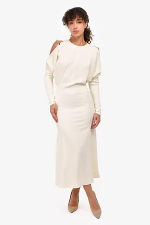 Robe longue Victoria Beckham avec détail de chaîne crème Taille 2