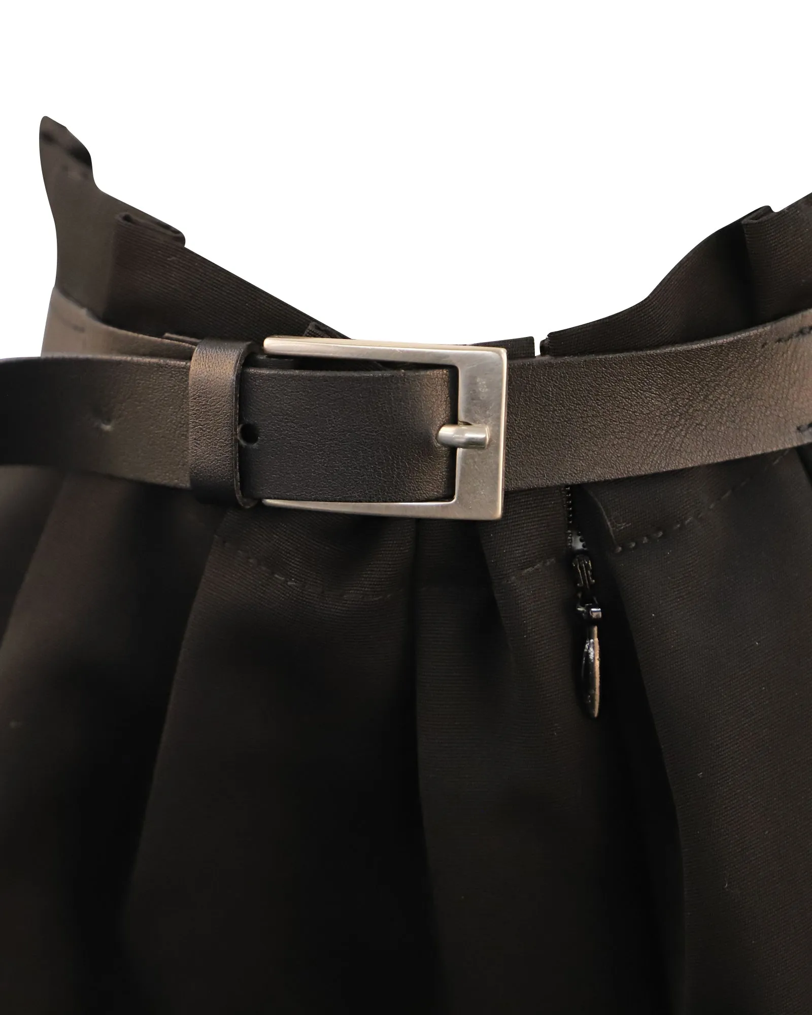 Viktor & Rolf Jupe plissée à ceinture en laine noire