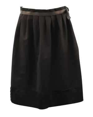 Viktor & Rolf Jupe plissée à ceinture en laine noire