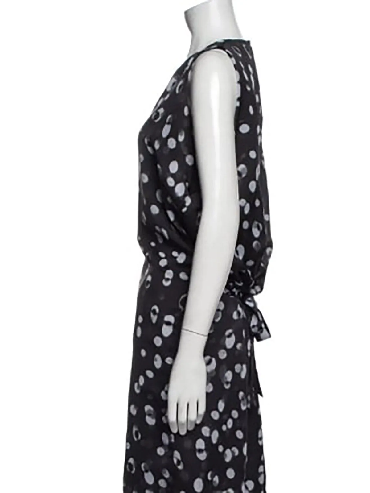 vince. Robe à pois abstraits noir et gris Taille L (14)