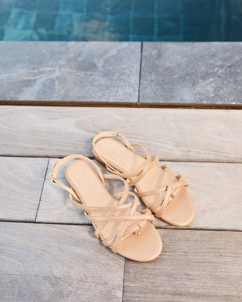 Sandales à lanières Vizzavona vegan en grain recyclé | Or