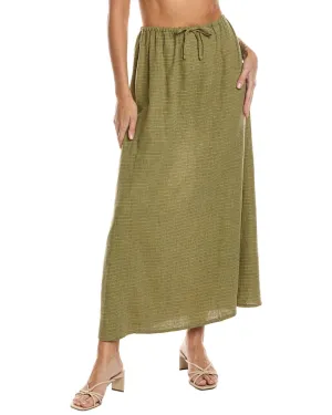 Jupe mi-longue WeWoreWhat en mélange de lin à taille nouée