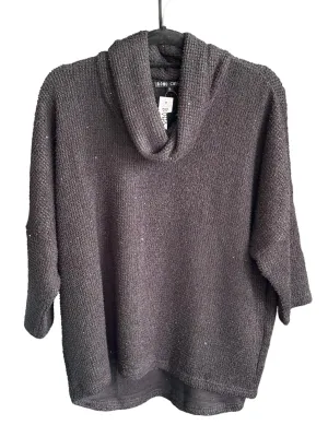 Pull col chemin de femme avec encolure en capuche noir