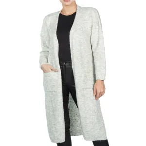 Cardigan en polaire pour femme à 2 poches, Gris