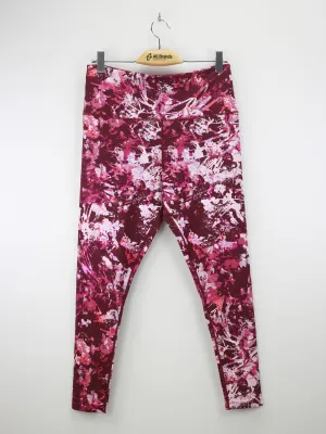 Legging femme imprimé partout lavé, Bordeau