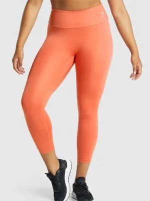 Leggings pour Femmes avec Logo de Marque Imprimé, Orange