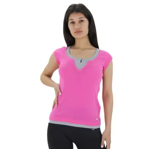 Haut de sport en coton pour femmes, Gris/Rose