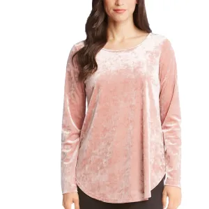 Blouse femme en velours côtelé rose