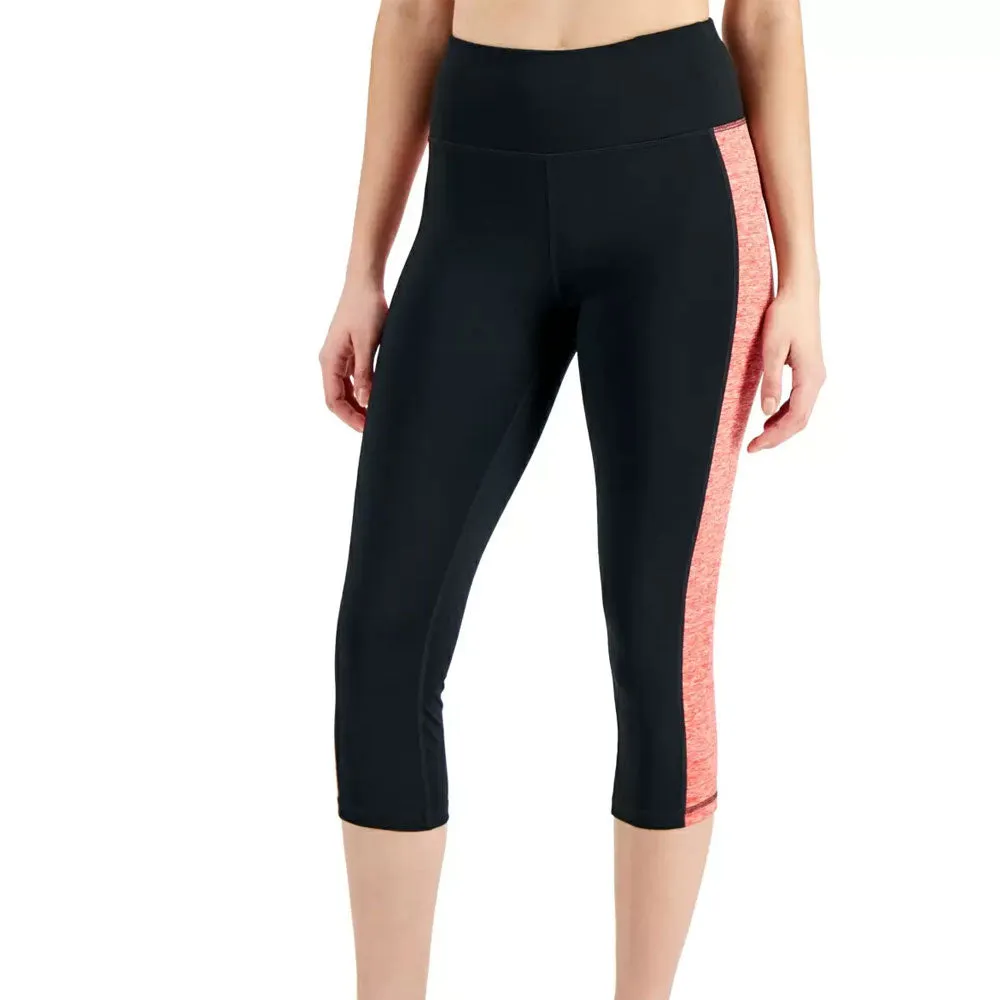 Leggings femme essentiels à motifs colorés et coupe courte, Noir