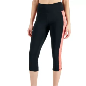 Leggings femme essentiels à motifs colorés et coupe courte, Noir