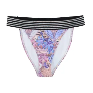 Culotte de Bikini Femme à Paillettes Florales, Multicolore