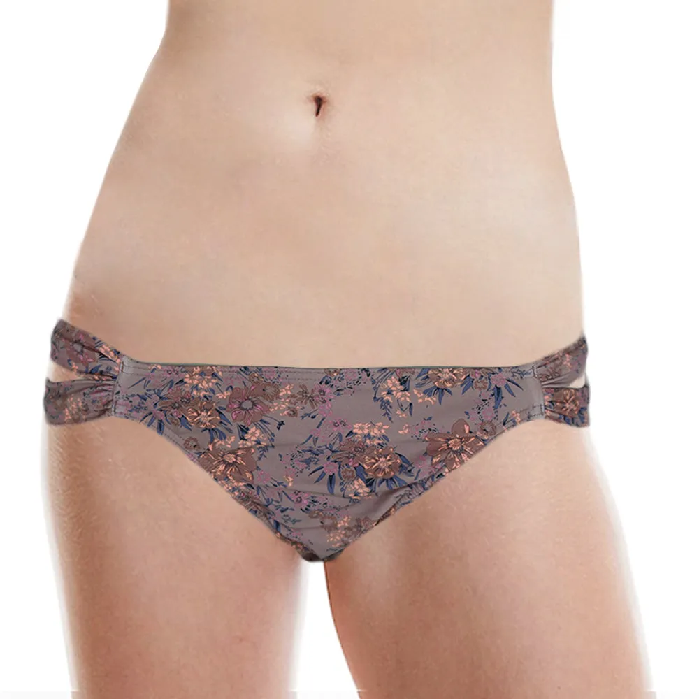Culotte de Bikini à Imprimé Floral pour Femme, Bois de Rose