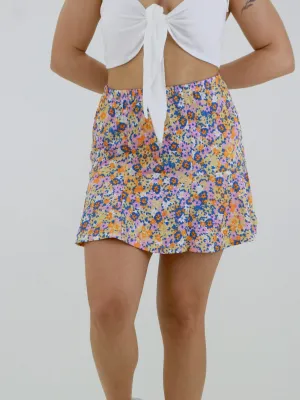 Jupe fleurie imprimée pour femme, multi-couleurs