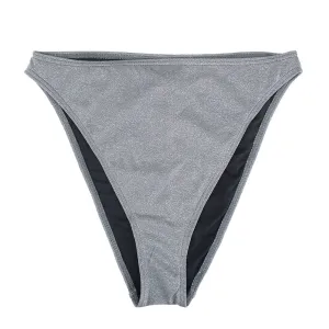 Slip de Bikini Femme à Haute Taille Pailleté, Gris
