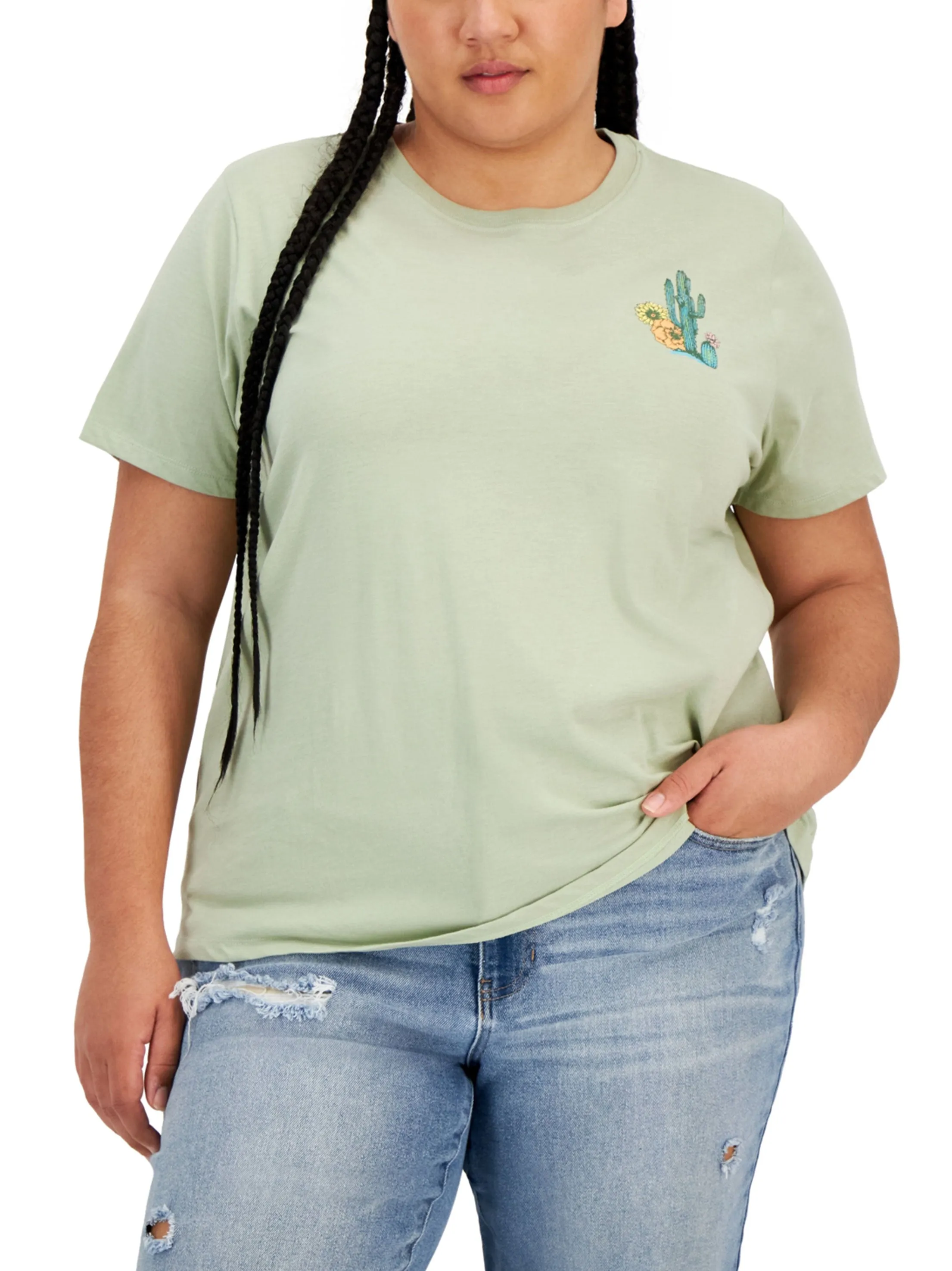 T-Shirt Femme à Motifs Imprimés, Olive
