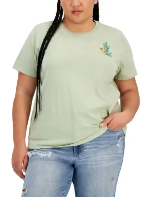 T-Shirt Femme à Motifs Imprimés, Olive