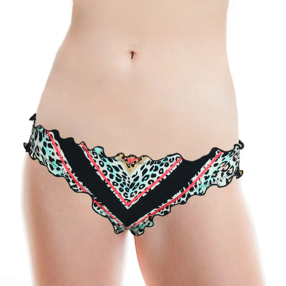 Culotte de Bikini Effrontée à Volants Sirène pour Femmes, Multi