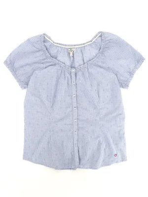 Haut à carreaux pour femmes, Bleu clair