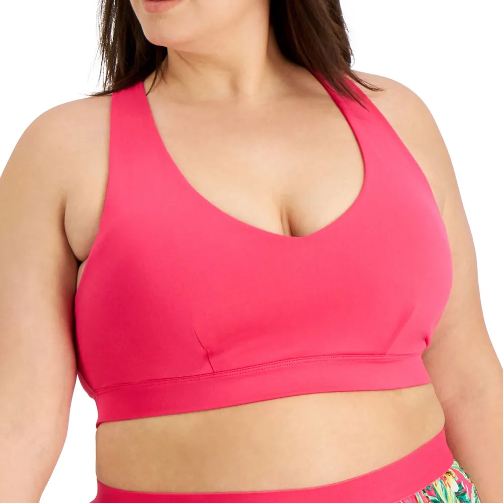 Ensemble de sport uni pour femmes grande taille, Soutien-gorge de sport, Fuchsia