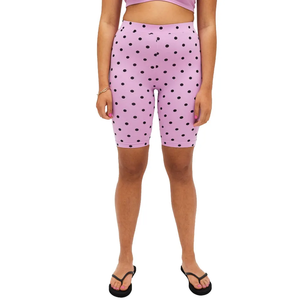 Legging court à pois pour femme, rose