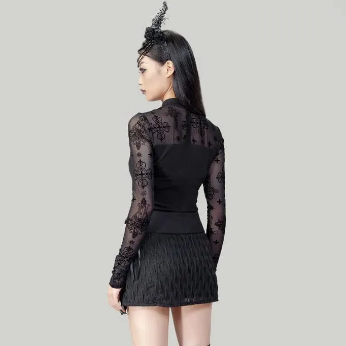 Jupe Punk Femme à Lacets Irrégulière