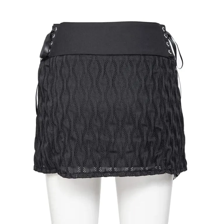 Jupe Punk Femme à Lacets Irrégulière