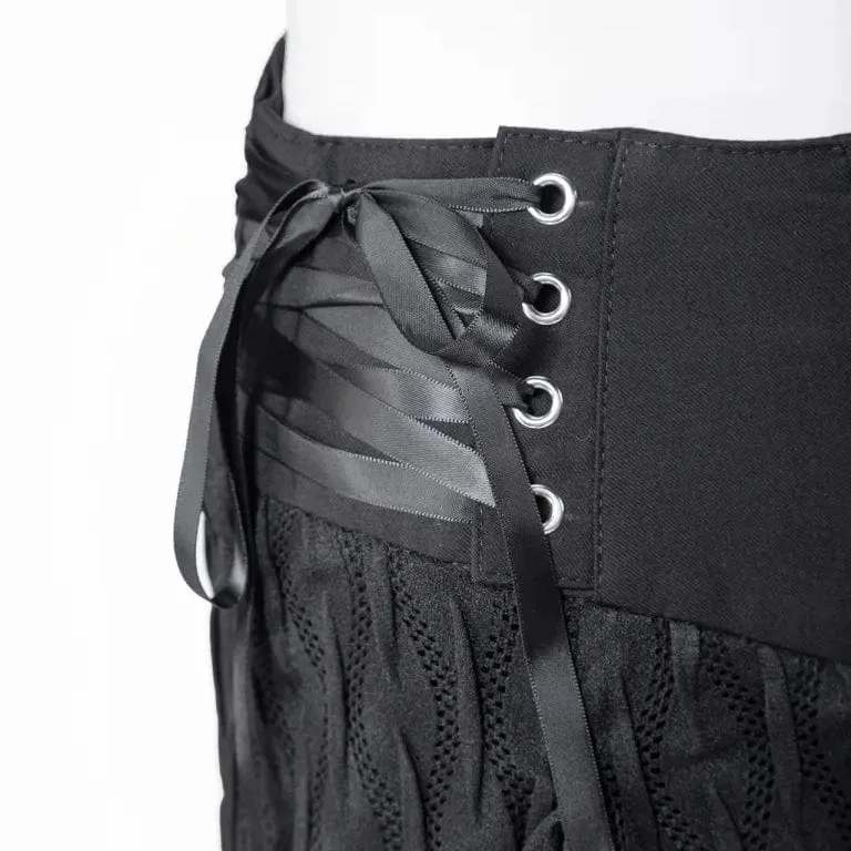Jupe Punk Femme à Lacets Irrégulière