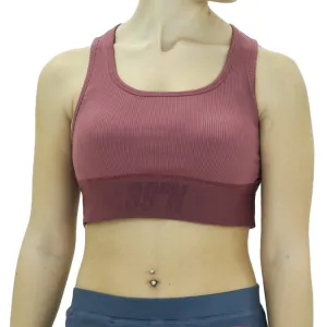 Haut de sport côtelé pour femmes, couleur bois de rose