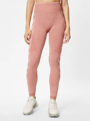 Leggings Femme Côtés Côtelés, Rose