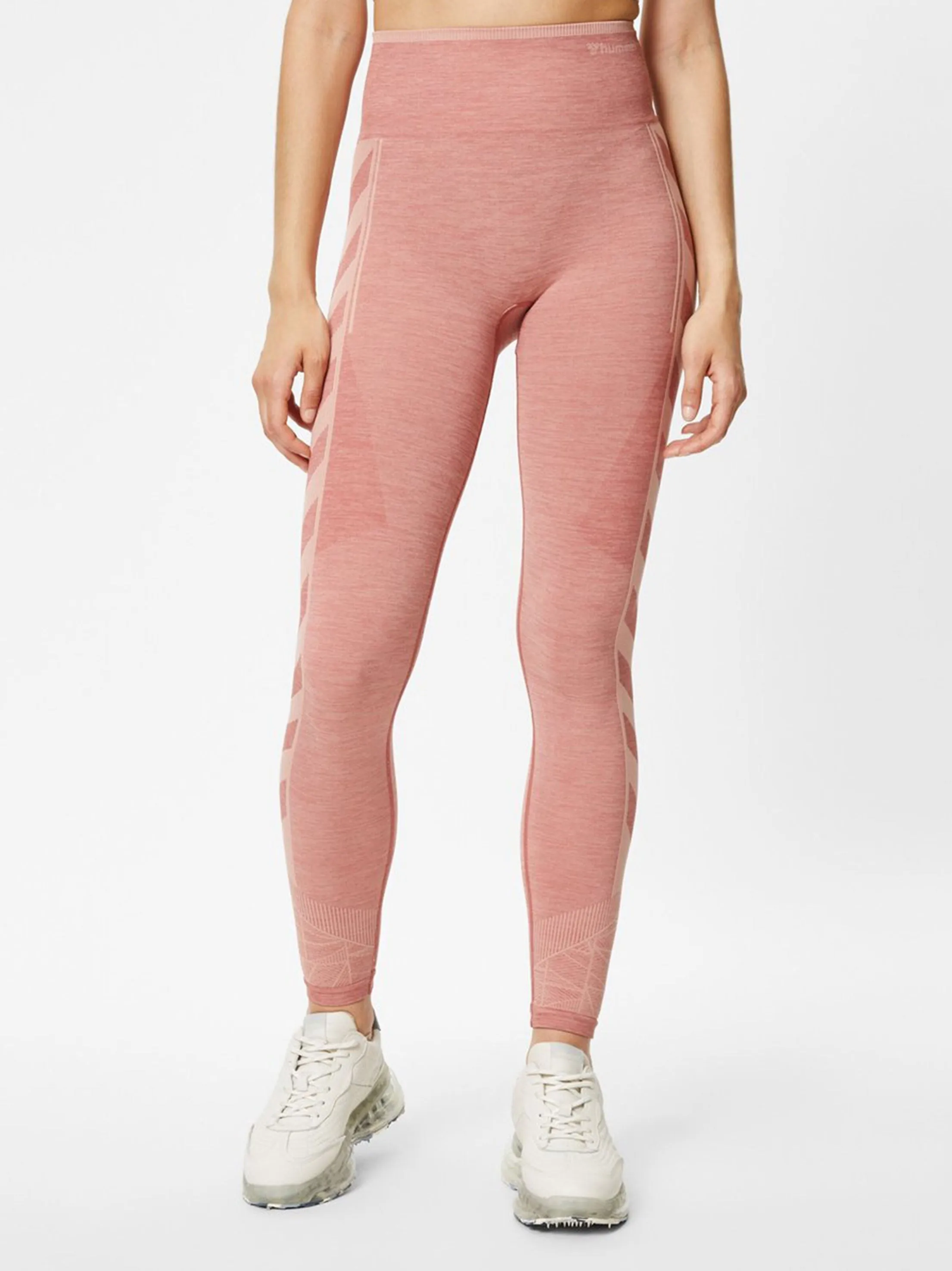 Leggings Femme Côtés Côtelés, Rose