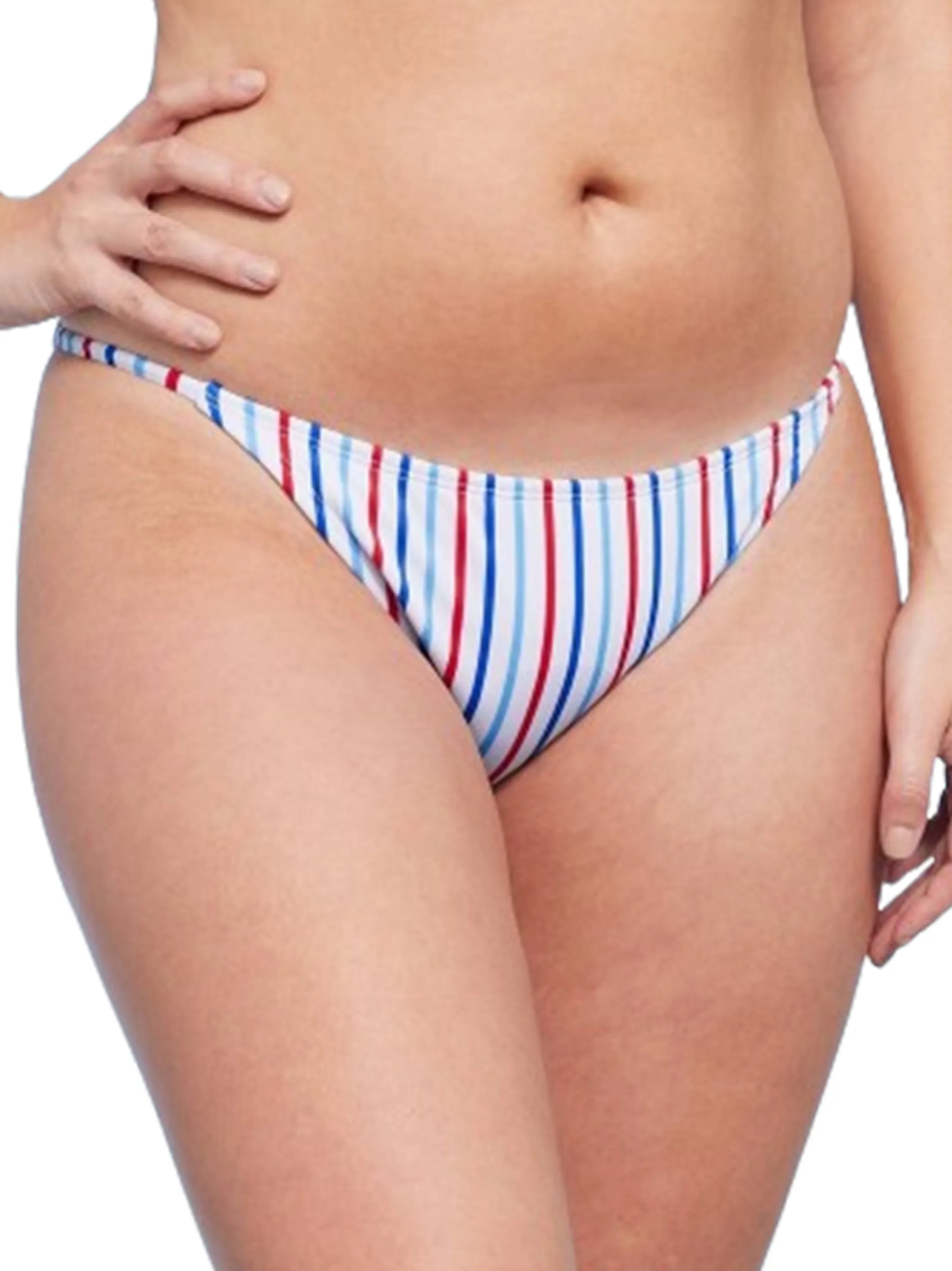 Culotte de Bikini Femme à Rayures et Taille Basse, Multi