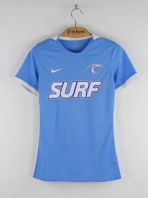 Haut de sport imprimé surf pour femme, bleu clair