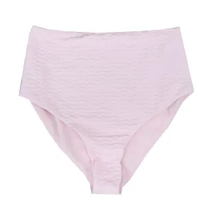 Culotte de Bikini Femme à Haute Taille Texturée, Rose
