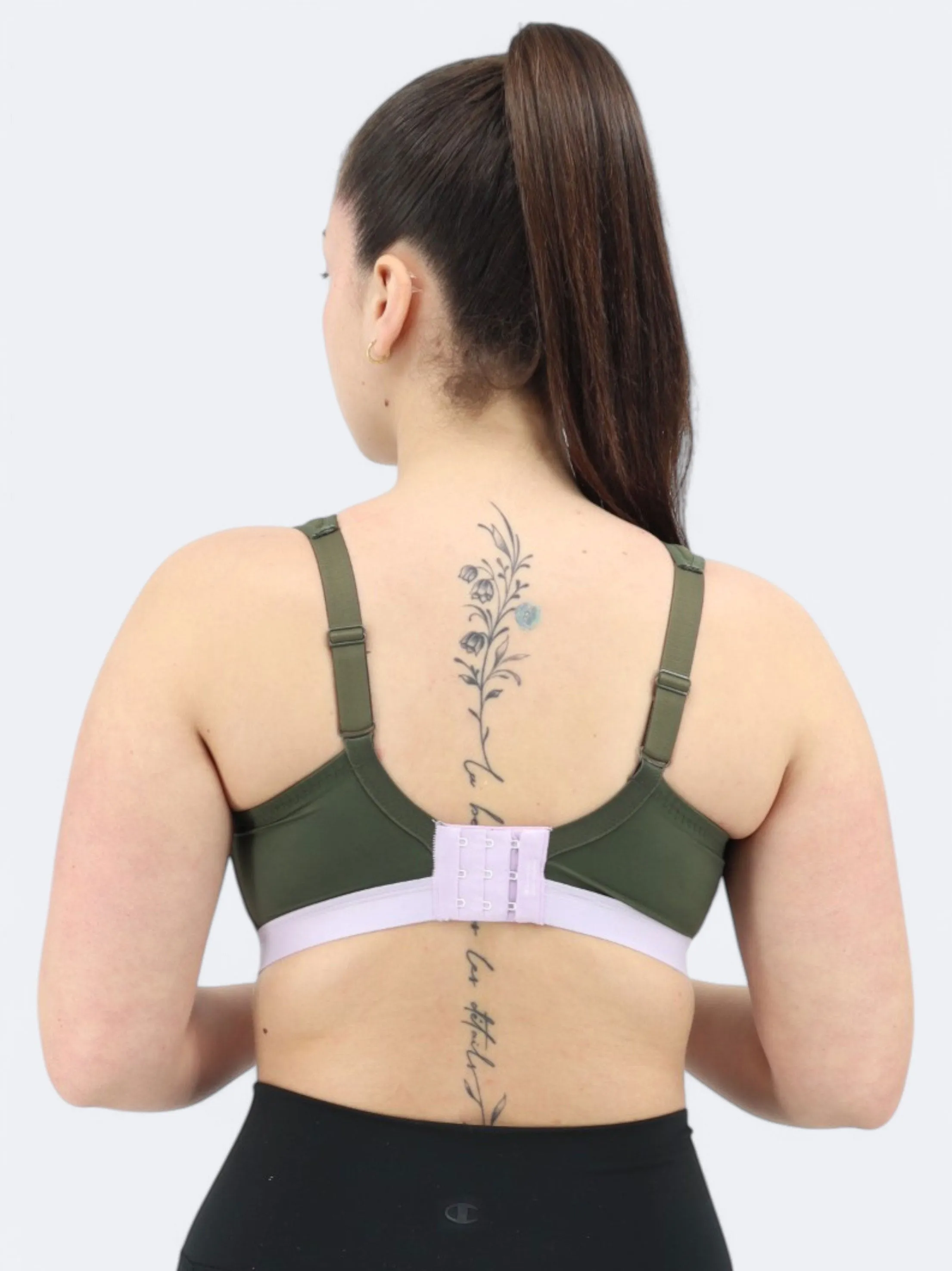 Soutien-gorge de sport texturé pour femme, Olive